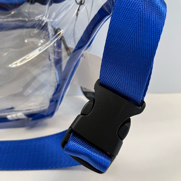 Clear/ Transparent Belt Bag/ Waist Bag- Blue Accents - Picture 10 of 12